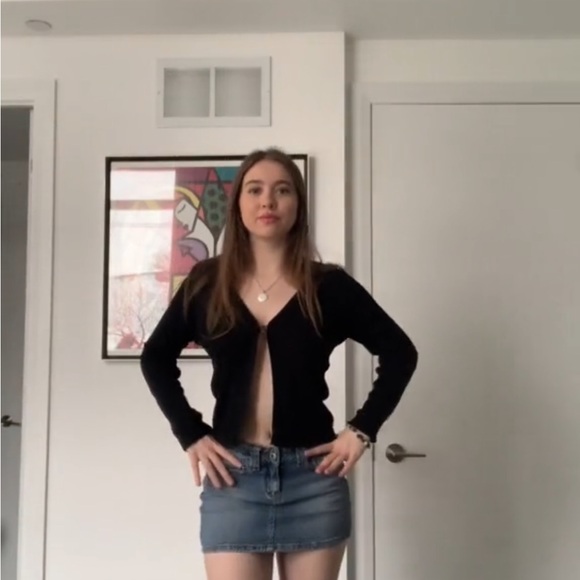 Black Cardigan Top - Picture 2 of 5